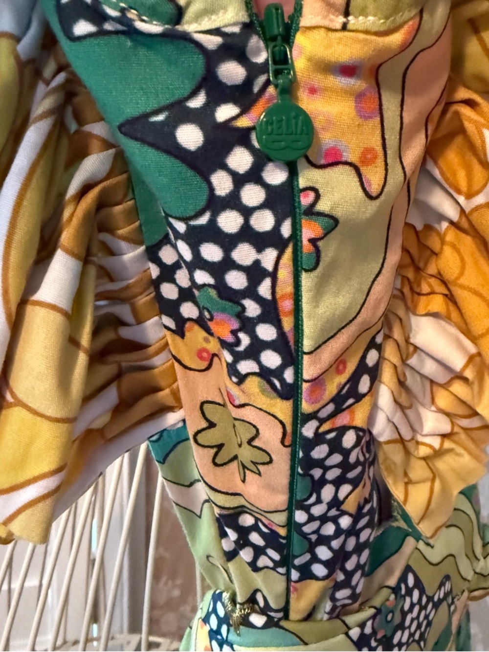 Celia B. Green funky Floral Print V-Neck Midi Dress - Picture 7 of 11